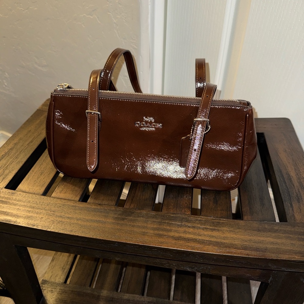Coach Glossy Brown Leather Bag